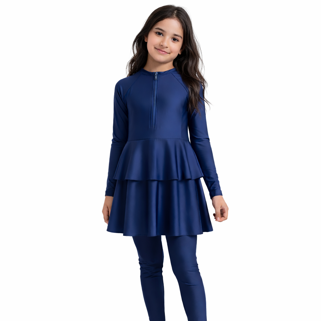 Kinder Burkini LULA Ozeanblau - Mini MANAAN