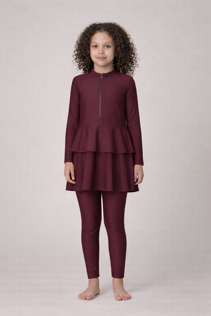 Kinder Burkini LULA Bordeaux - Mini MANAAN