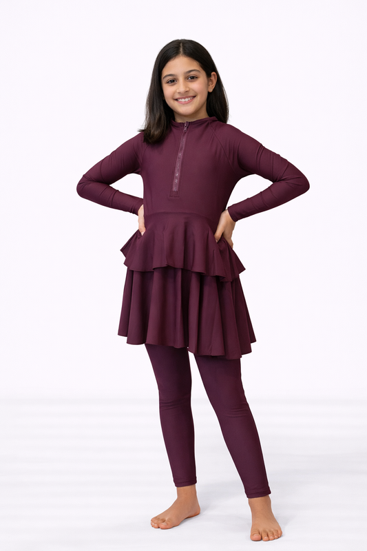Kinder Burkini LULA Bordeaux - Mini MANAAN