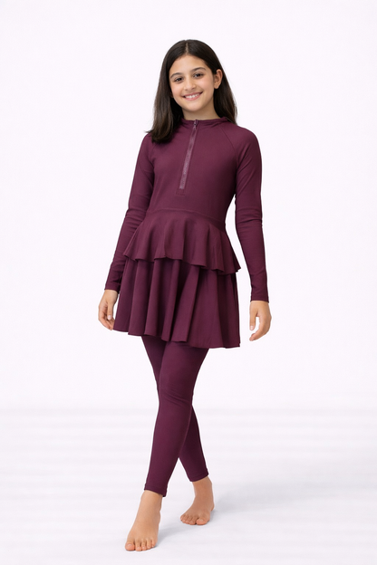 Kinder Burkini LULA Bordeaux - Mini MANAAN