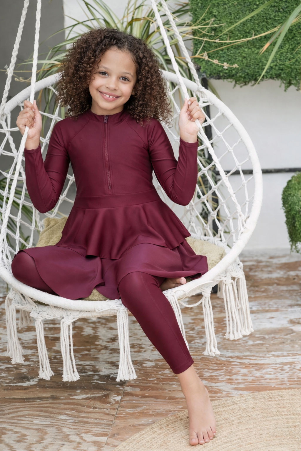 Kinder Burkini LULA Bordeaux - Mini MANAAN